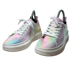 BP Sonny Fabric Rainbow Tie Dye Low Top Lace Up Sneakers New No Box Size 7 - Picture 1 of 9