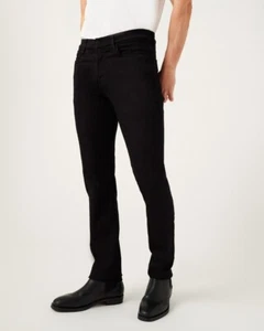 For All Mankind Slimmy Luxe Sport Men Stretchy Skinny Fit Jeans Black Sz 28 x 33 - Picture 1 of 11