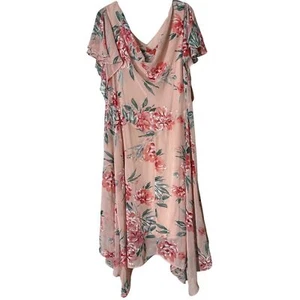 Signature by Robbie Bee Asymmetrical Floral Dress14W Fairy Whimsical Feminine - Picture 1 of 11