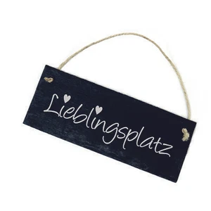 Schiefertafel LIEBLINGSPLATZ Herzen Schiefer Schild Dekoschild Türschild 22x8cm - Bild 1 von 3