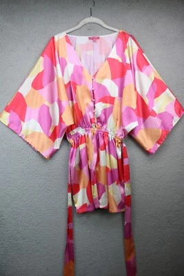 Mameluco Flying Tomate Satinado Pasteles Dolman Mangas Anchas-Cinturón-Medio-Boho Foto 1 de 4