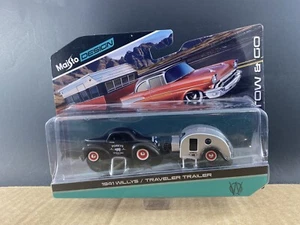 Maisto Design 1941 Willys/Traveler Trailer, Tow & Go 1:64, COMB SHIP $1 - Picture 1 of 5