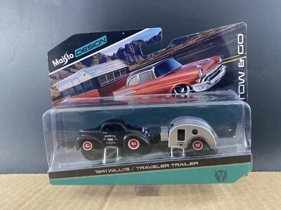 Maisto Design 1941 Willys/Traveler Trailer, Tow & Go 1:64, COMB SHIP $1 - Image 1 of 4
