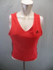 ADIDAS Size XL Girls Red V-Neck Stretch Athletic Training Fitted Tank Top 340 - Picture 1 of 8
