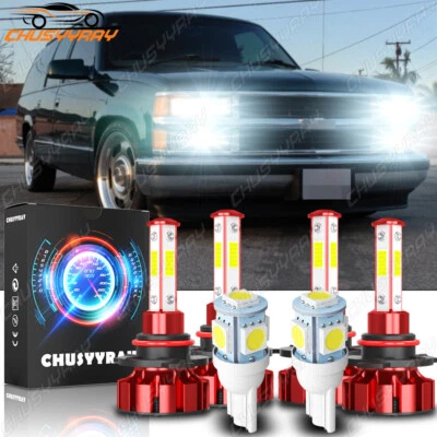 Kit combinado de bombillas de faros LED de 6X 6000K de haz alto bajo para Chevy C1500 1988-1999 Foto 1 de 4