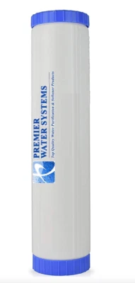 PREMIER WATER SYSTEMS 4.5" x 20" Removes Iron/Sulfur/Rotten Egg Smell Cartridge KDF 85 Big Blue Filter