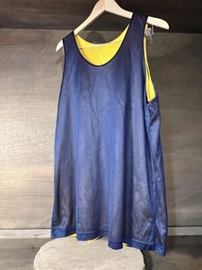 Men's Reversible Mesh Scrimmage Sleeveless Jersey Tank Top L/XL BLUE/YELLOW - Picture 1 of 6