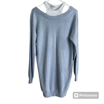 Camiseta sin mangas Alexander Wang XS azul lana merino suéter sin mangas imitación para mujer. Foto 1 de 4