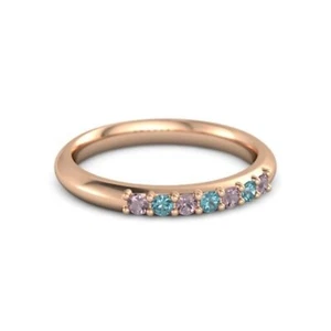 Birthday Gift For Her Rhodolite Garnet Gemstone Eternity Ring Size 7 925 Silver - Picture 1 of 15