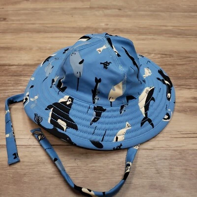 Hanna Andersson Niños Nadar Sol Cubo Sombrero Gorra XXS Azul Narwahl Orca Tiburones Foto 1 de 4