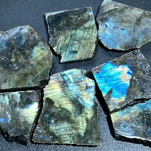 Flashy Labradorite Polished Rough Cut Slab Tiles (By The Piece or Pound) - Picture 1 of 2