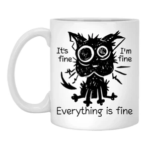 Lustige Tasse Gestresste Katze Shaggy Cat Becher Cool Cat Becher Katzenliebhaber Geschenk Katzenliebhaber - Bild 1 von 5