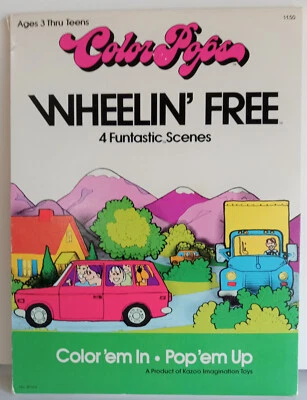 SALE! RARE! Color Pops 1976 WHEELIN' FREE Color, Pop-up, Set-Up, Kazoo Toys MINT - Image 1 of 4