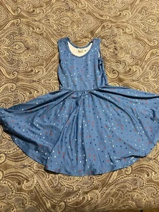Dot Dot Smile Dress 3/4 Blue Red White And Blue Stars Twirl - Picture 1 of 3