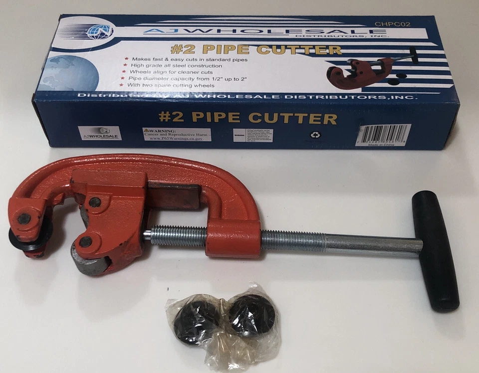AJ WHOLESALE ( CHIPC02 ) Steel Pipe Cutter 1/2 up to 2” Heavy-Duty Plus 2 Wheels - Image 1 of 1