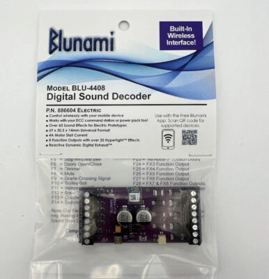 Soundtraxx 886604 Blunami BLU-4408 Digital Sound Decoder, Electric Sound Profile - Image 1 of 4
