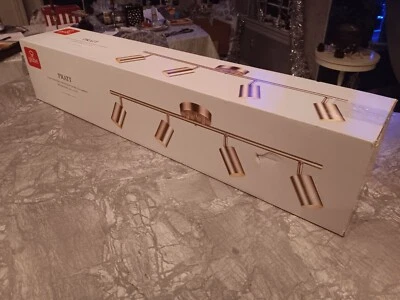 Globe Electric Pratt 4 luzes barra de pista acabamento em latão fosco 30"- Novo em folha - Imagem 1 de 4