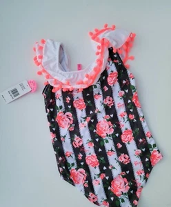 Betsey Johnson striped one piece swim suit L (12) - Picture 1 of 4