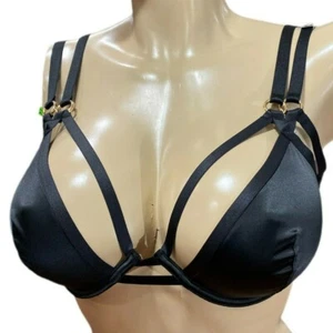 Victorias Secret Very Sexy Strappy Unlined Plunge Bra Satin Black New - Picture 1 of 3