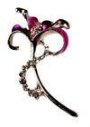 Flower Brooch-Bright Enamel Finish And Faux Stones Order By 10 Am !!!