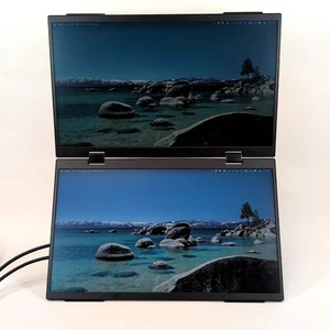 CUIUIC GS156DS1-D Portable Dual 15.6" 1080P FHD Glossy Monitor Combo B0DDSHYRGQ - Picture 1 of 6