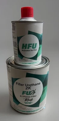 COBRA DTM IMPRIMACIÓN 2K IMPRIMACIÓN SELLADOR MEZCLA ALTA CONSTRUCCIÓN Y SECADO RÁPIDO TAMAÑO CUARTO NEGRO Foto 1 de 2