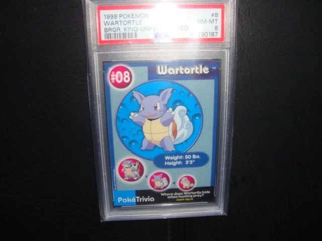 1999 Burger King Pokemon Wartortle UnPerforated card # 8 Psa 8 Nm/Mint - Image 1 of 1