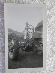 Vintage Young Man Sitting On A John Deere Tractor Photograph, La Crosse, Wi. - Picture 1 of 2