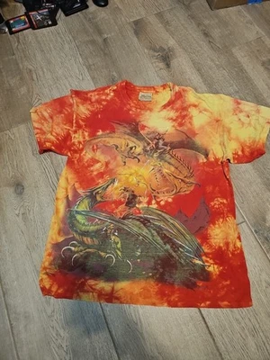 Camiseta The Mountain Para Hombre L Naranja Dragones Lucha 2001 De Colección Y2K 🤏 Pintura Foto 1 de 4