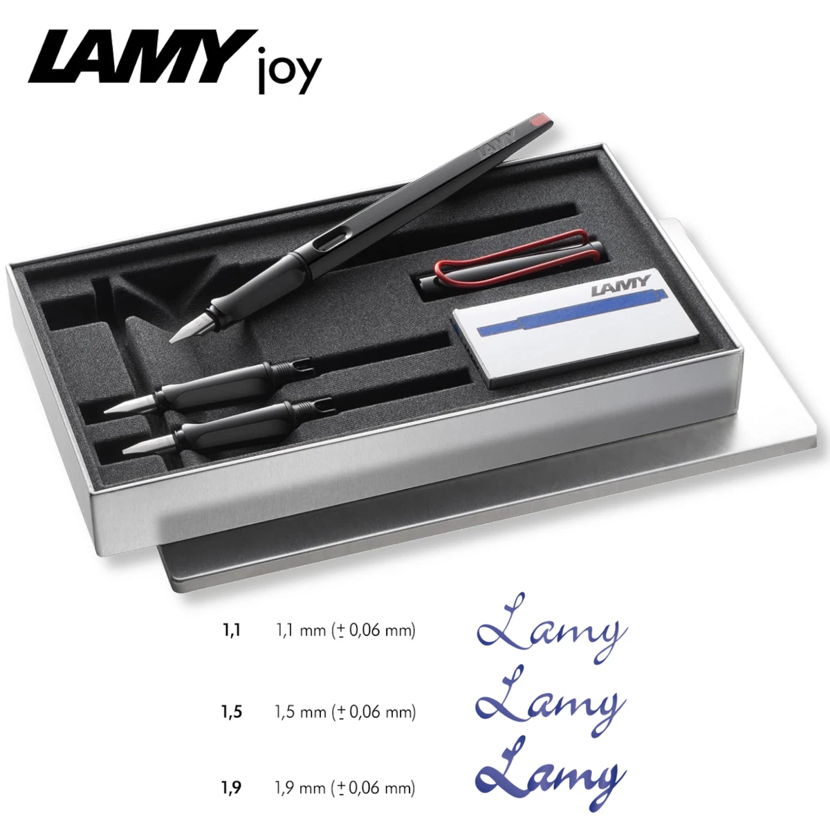 LAMY Joy Kalligraphie-Füller – 1,5 Mm Schwarze Schreibfeder, Mit Patronen