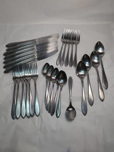 Interpur INR5 Edelstahl Besteck brüniert Perlenbesatz 28 Teile 5 komplette Sets - Bild 1 von 12