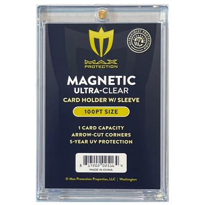 25 Max Pro UV Ultra Clear One Touch Magnetic Holders 100pt w/ Soft Sleeve Size - Image 1 of 4