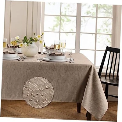  Home Fashions Continental Solid Texture Water, 144" x 60" (Rectangular) Taupe - Image 1 of 4