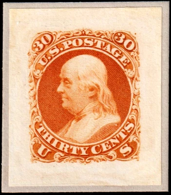 EAS_STAMPS US SCOTT #61p2 MNH GRADE 95 FROM ROOSEVELT ALBUM SCV $900.00 W/CERT - Image 1 of 2