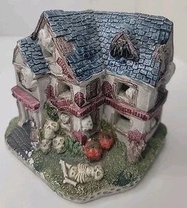 Light Up Halloween Haunted House w/Sound Ceramic Ghosts Pumpkins Skeletons 5x5 - Picture 1 of 8