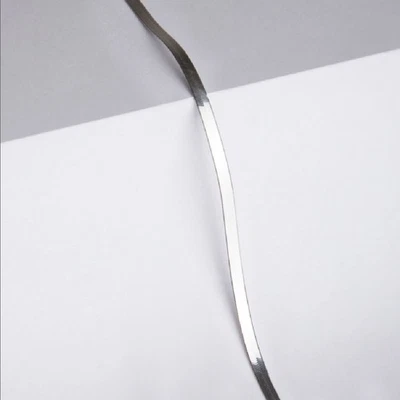 Collar Cadena Serpiente Plana Italiana 24" 3mm Lleno Oro Blanco 18K Hipoalergénico Foto 1 de 2