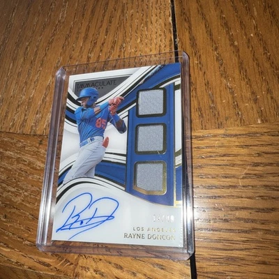 2023 Immaculate Prospect Triple Memorabilia Signatures 14/99 Rayne Doncon Auto - Image 1 of 2