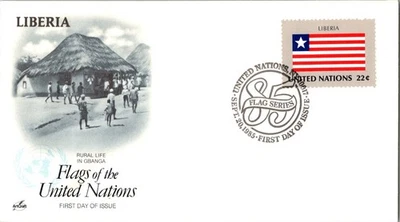 Vintage FDC Scott #458 UN NYC Postmark Liberia Flag c1985 - Image 1 of 4