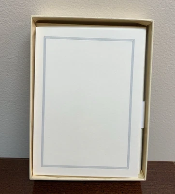 Juego de 7 tarjetas de notas con borde de línea azul crudo acabado infantil grúa grúa Foto 1 de 4