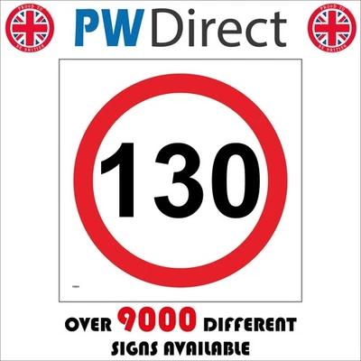 SIGN 130 KMH EUROPEAN INTERNATIONAL SPEED LIMIT  TR891 ROAD VEHICLES HIGHWAY - Image 1 of 4