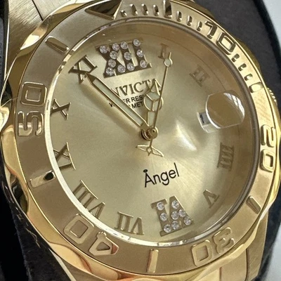 Reloj INVICTA Angel: 14398 dorado para mujer bisel giratorio suizo número romano Foto 1 de 4