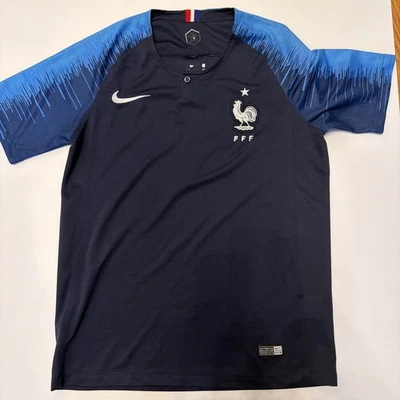 Camiseta de fútbol local Francia 2018 Nike para hombre talla mediana azul Foto 1 de 4
