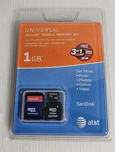 Universal Sandisk Micro SD Mobile Memory Kit 1GB Adaptor - Zdjęcie 1 z 3