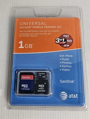 Universal Sandisk Micro SD Mobile Memory Kit 1GB Adaptor  - Image 1 of 3