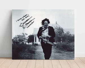 Film Autogramm Druck ungerahmt - Gunnar Hansen Texas Chainsaw Massacre - Leder - Bild 1 von 4