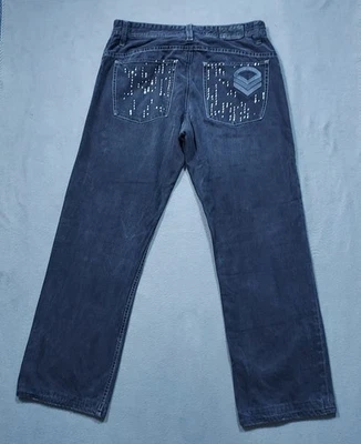 Vintage Pepe Jeans Mens 36 X 33" Black Hip Hop Baggy Wide Leg Embroidered Y2K - Image 1 of 4