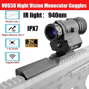 NVG50 2k helmet digital night vision 45°goggles scope WIFI 940nm IR monocular - Picture 1 of 10