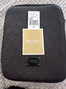 Michael Kors Black Neoprene iPad Padded Case Sleeve Cover MK Logo NWT - Picture 1 of 4