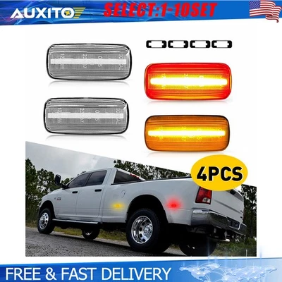 Luces de señalización laterales LED transparentes para guardabarros doble para Dodge Ram 2500 3500 2010-18 4-20X Foto 1 de 4