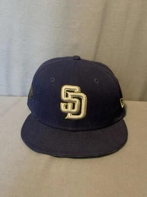 San Diego Padres Hat Blue 6 7/8 New Era Fitted Authentic 59/Fifty USA Patch - Image 1 of 4